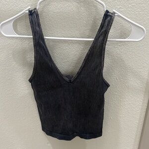 Striped Black Sleeveless Top